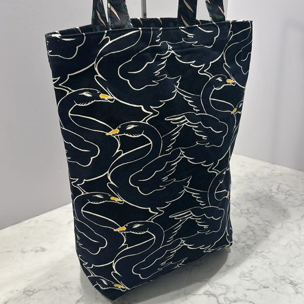 Tory Burch Printed Black Goose Canvas‎ Tote